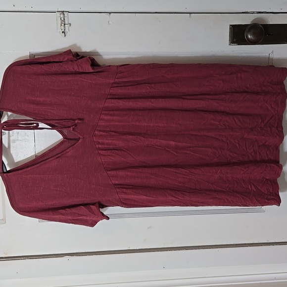 Olivia RAE MAROON BURGUNDY WOMENS SMALL BABYDOLL DRESS PREOWNED - Picture 3 of 3